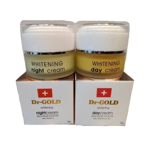 CREAM PENCERAH WAJAH CREAM NIGHT KRIM MALAM DR GOLD WHITENING DAY &amp; NIGHT CREAM ORIGINAL 20GR - CREAM DR GOLD