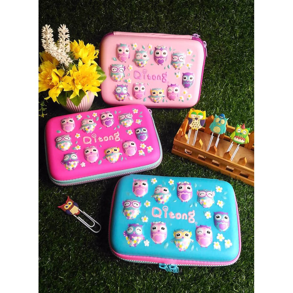 

Kotak Pensil Hardcase / Pencil Organizer ukuran besar - Qitong OWL