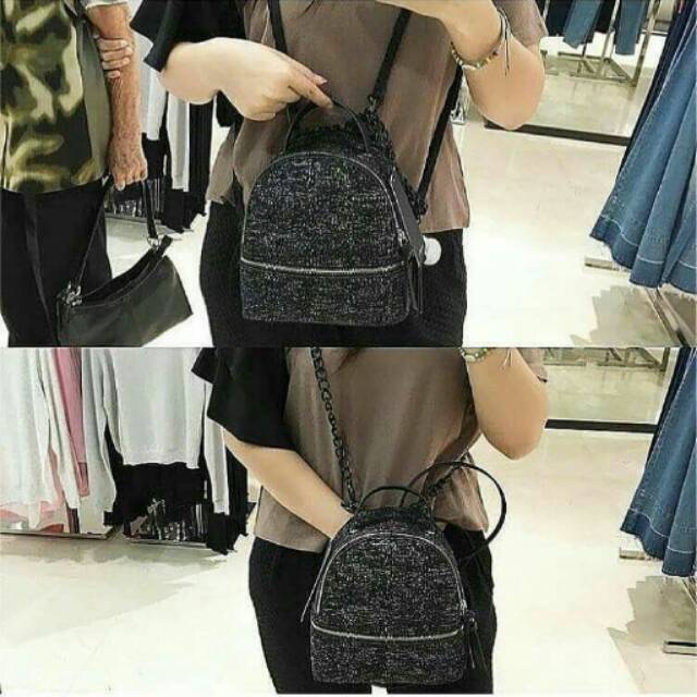 ZARA CONFIRTIBLE BACKPACK KANVAS ORIGINAL