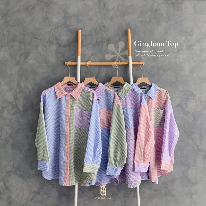 GINGHAM TOP ISH IYMELSAYSHIJAB (ALL COLOUR)