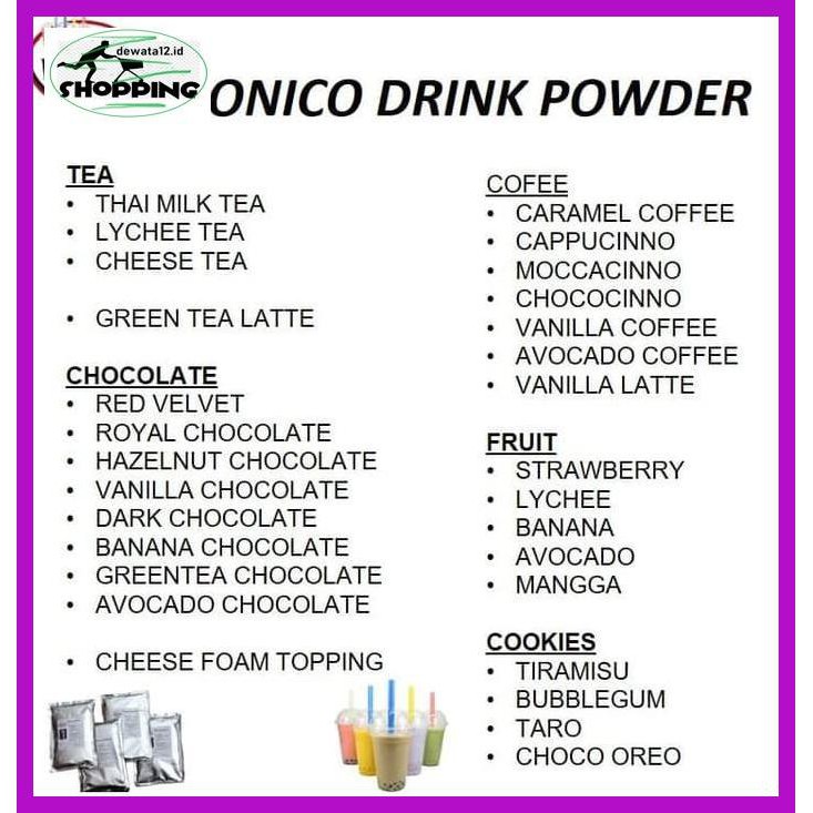 

E6Tdr6G- Bonico Dark Chocolate Drink Powder 1Kg Bubuk Minuman Milk Ice Coklat - Dark Chocolate