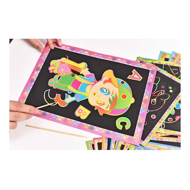 LOGU Mainan DIY scap gambar Mainan gosok gambar warna LOGU Mainan DIY scap gambar Mainan gosok gambar warna