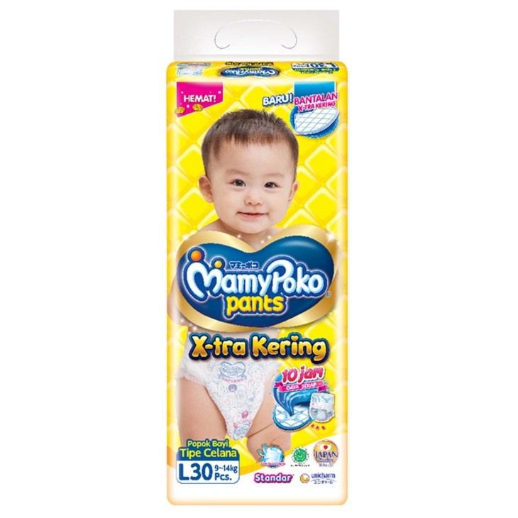 MamyPoko Pants X-tra Kering Tipe Celana Size L 30 Pcs