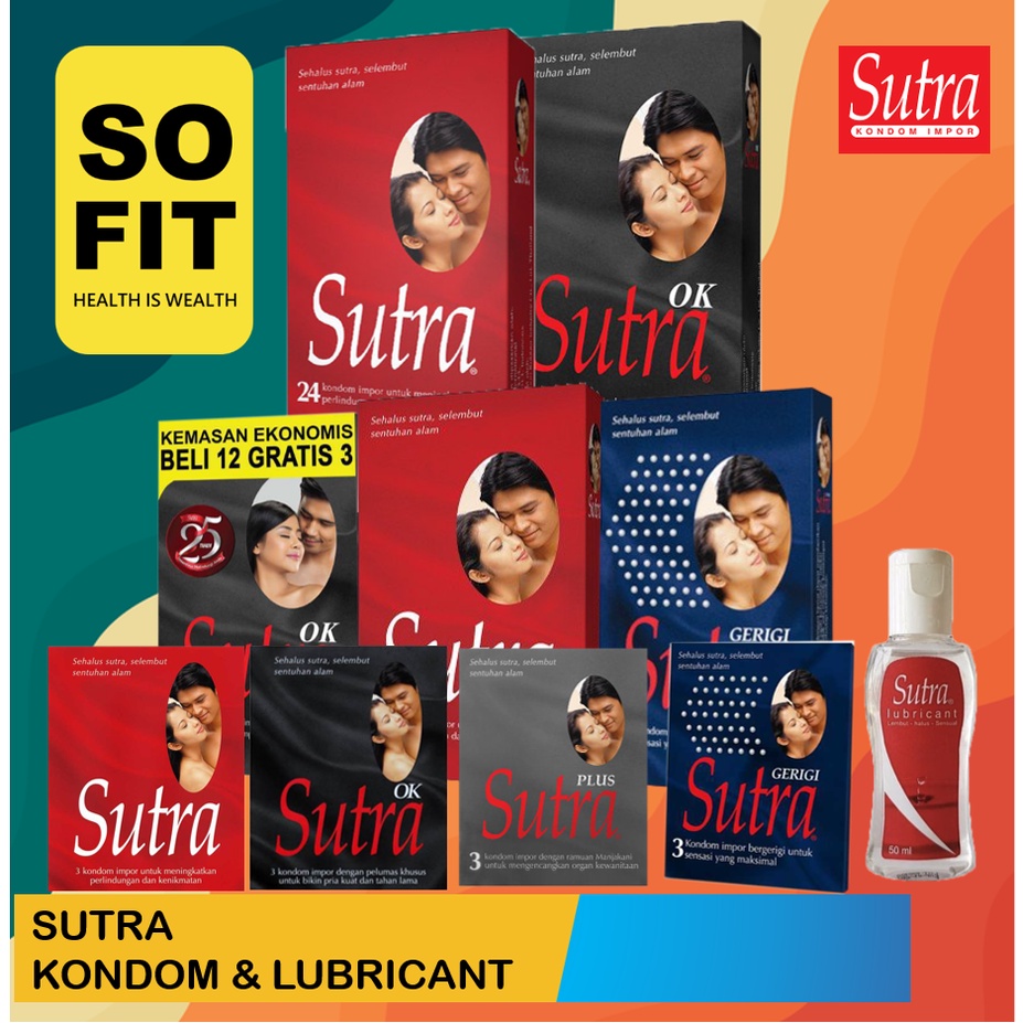 Kondom Sutra SERIES - Merah Classic, Hitam, Gerigi Biru, Plus, 003, Lubricant - Privasi Aman - Sofit