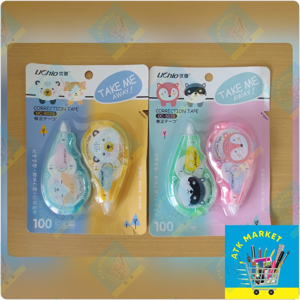 

TIP EX Kertas / Correction Tape Karakter Animal isi 2 Pcs Tip Ex UC5025