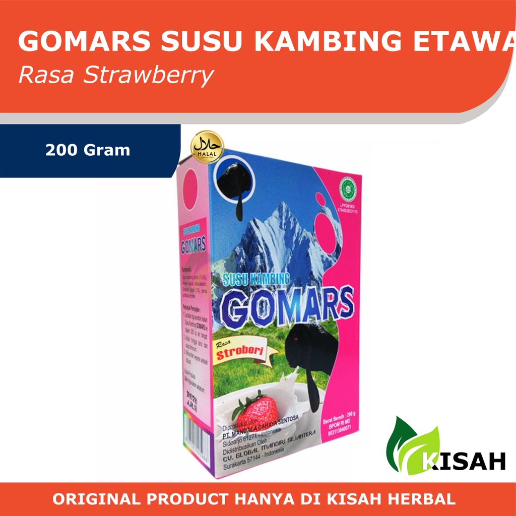 GOMARS Susu Kambing Etawa 200 Gram - Susu Kambing Nutrisi Tinggi Original | Rasa Cokelat | Rasa Strawberry dan Rasa Vanila