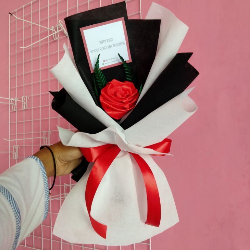 BUKET BUNGA 1 TANGKAI/SINGLE ROSE/BUKET BUNGA WISUDA/BUKET BUNGA EUFORIA FLOWERS