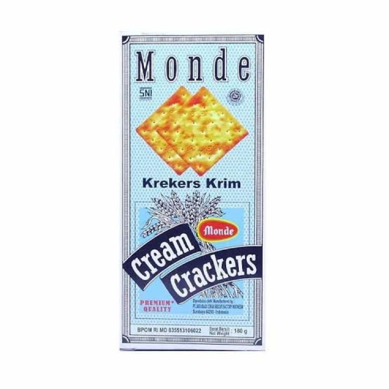 

Biskuit cream crackers monde 180 gram