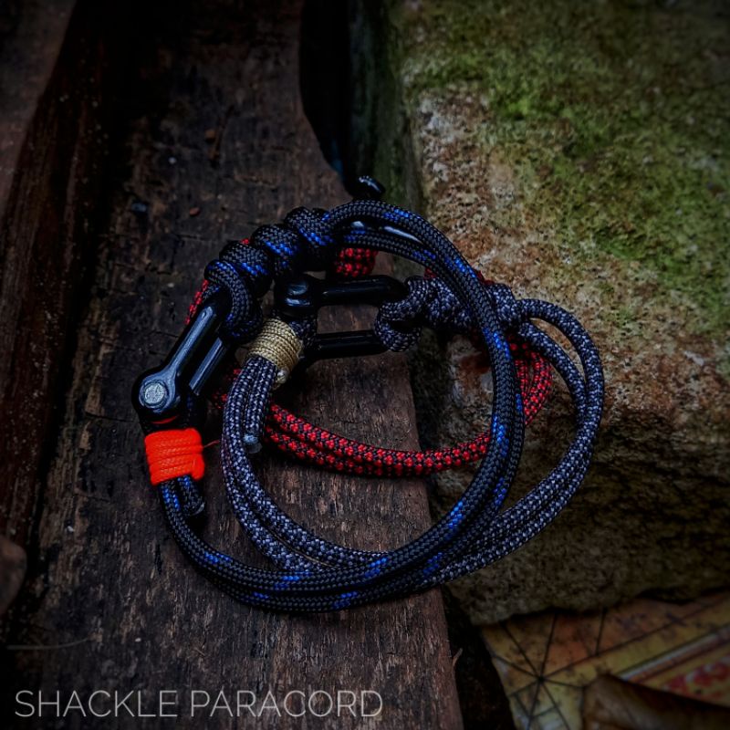 Gelang Pria Keren Cowok Laki Tali Paracord 4mm Survival Bracelet Nautical Shackle Premium Murah