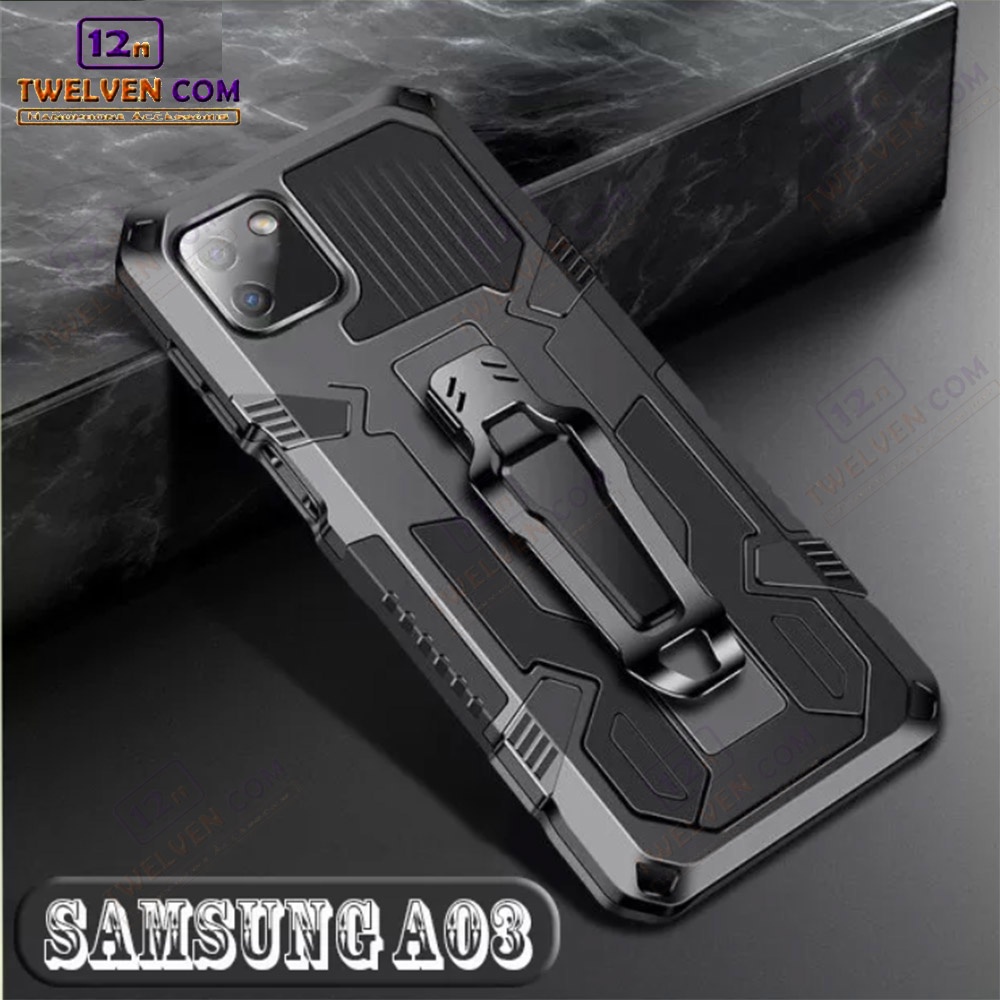 Case Shockproof Samsung A03 Armor Hardcase Stand Clip