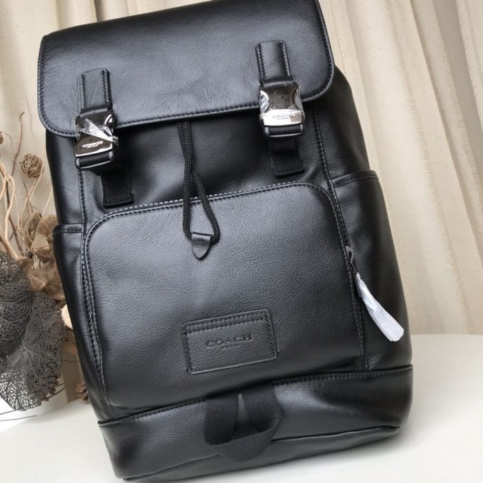 Coach Track Backpack Logo Black Bag