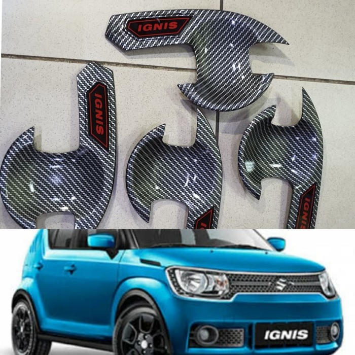 Outer mangkok PEGANGAN PINTU handle MOBIL Suzuki IGNIS MOTIF CARBON KARBON