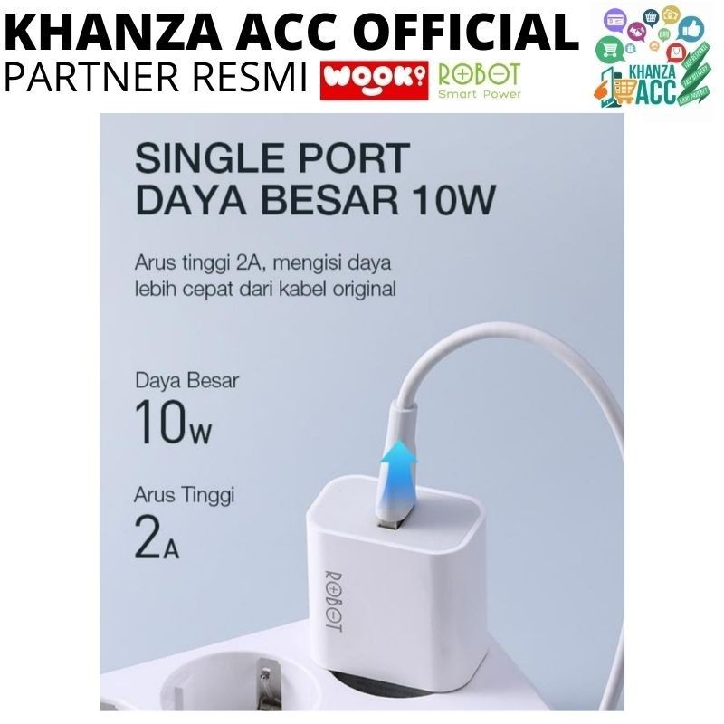 KHANZAACC Charger Robot RT-K8 10W 2A Small &amp; Portable ( Ecer 1 Pcs )