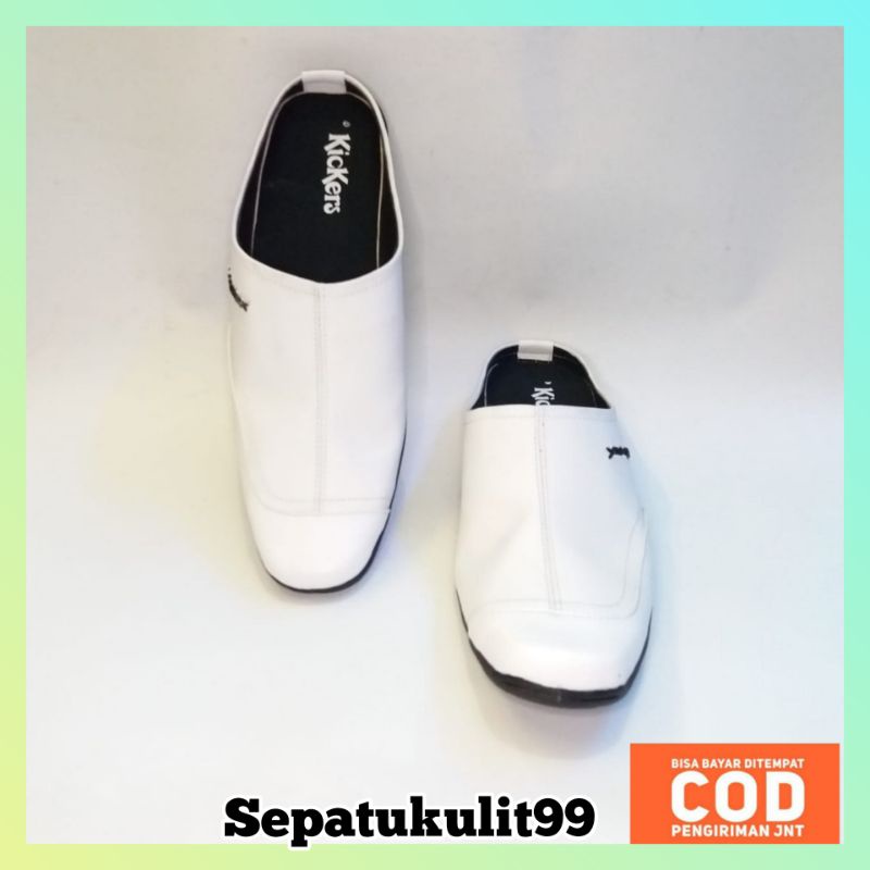 Sandal sepatu crocodile bustong putih casual slop santai pria murah formal kerja