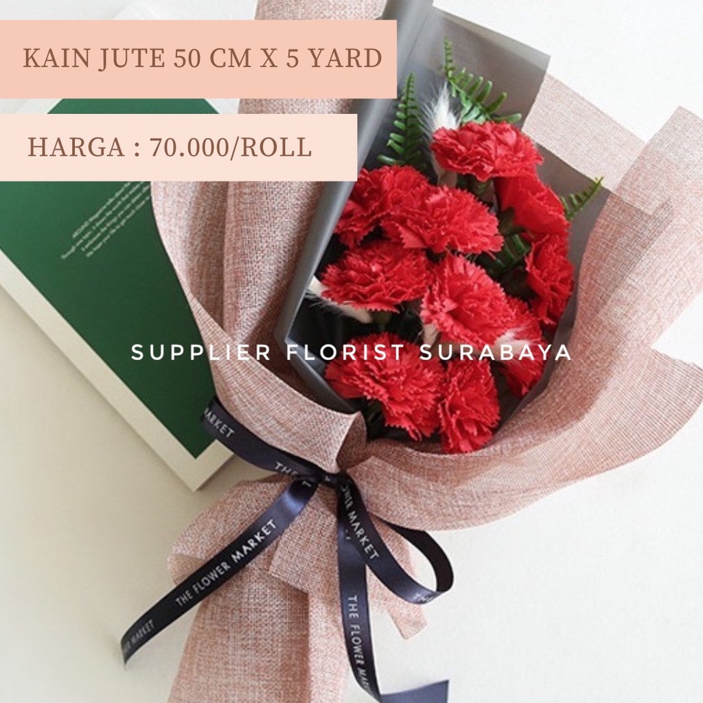 Flower Wrap Bunga Paper Jute Korea / Karung Goni / Mesh Roll / DIY Flower/ Kertas Bunga Korea