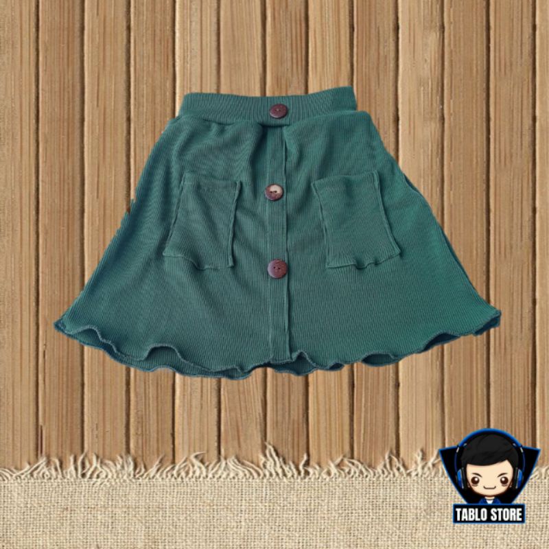 ROK MINI Raisa 1-4 Tahun ROK RIB ANAK Perempuan / Rok Knite Premium / Rok Kancing Batok