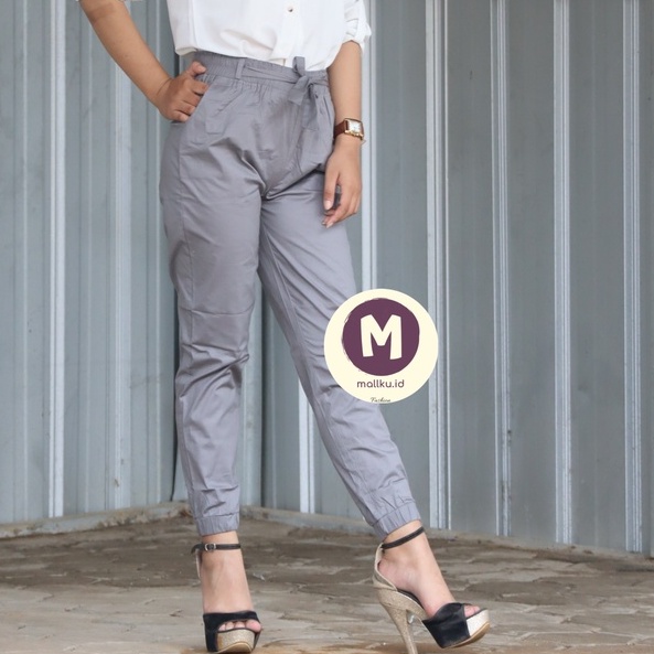 Jogger Pants Wanita Melar Elastis Katun Stretch