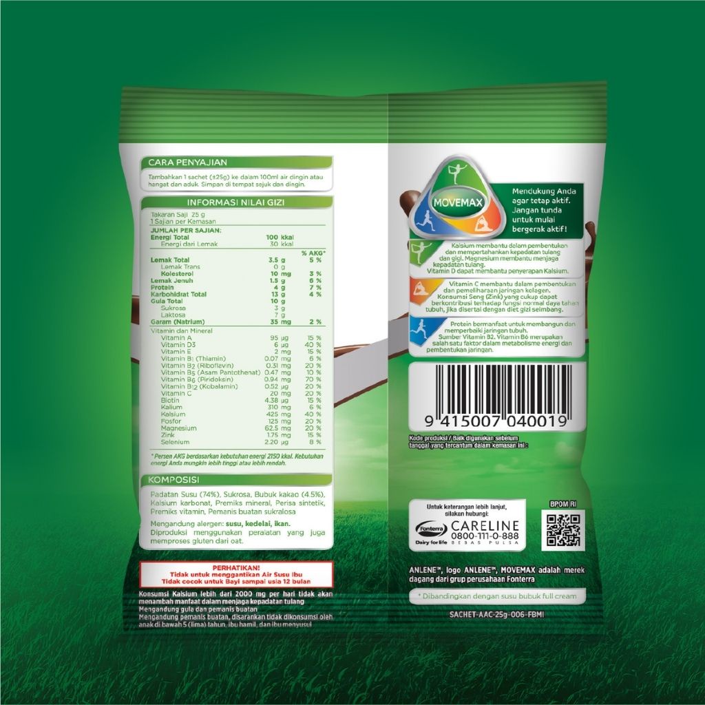 

Anlene Sachet Coklat 25Gr X 100Sachets