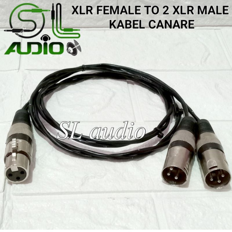 Kabel Cabang XLR Female To 2 XLR Male Splitter XLR Canon Female To 2 XLR Canon Male