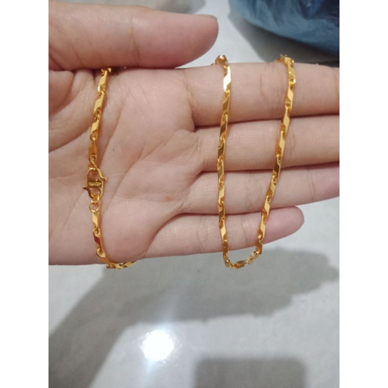 Kalung lapis emas biji padi