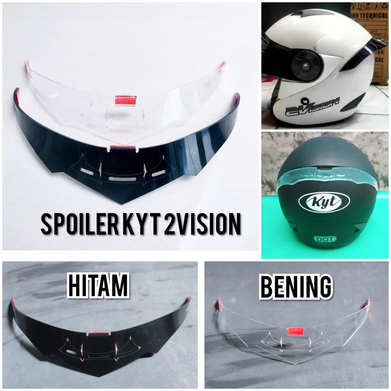 SPOILER HELM KYT 2 VISION HITAM SPOILER KYT 2 VISION