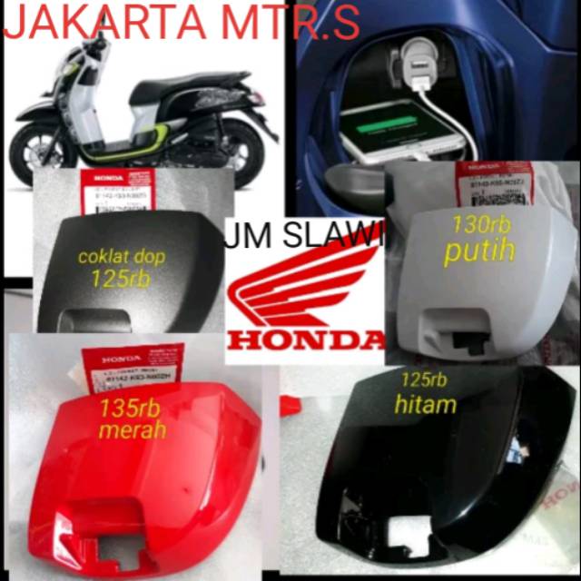 81142-K93-N00 tutup charger lid pocket charger kiri new scoopy fi esp ori honda ahm