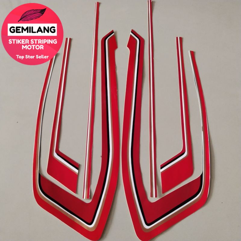 Striping Decal Polet Sticker honda gl pro 1983 merah putih berkualitas termurah Gemilang Stiker