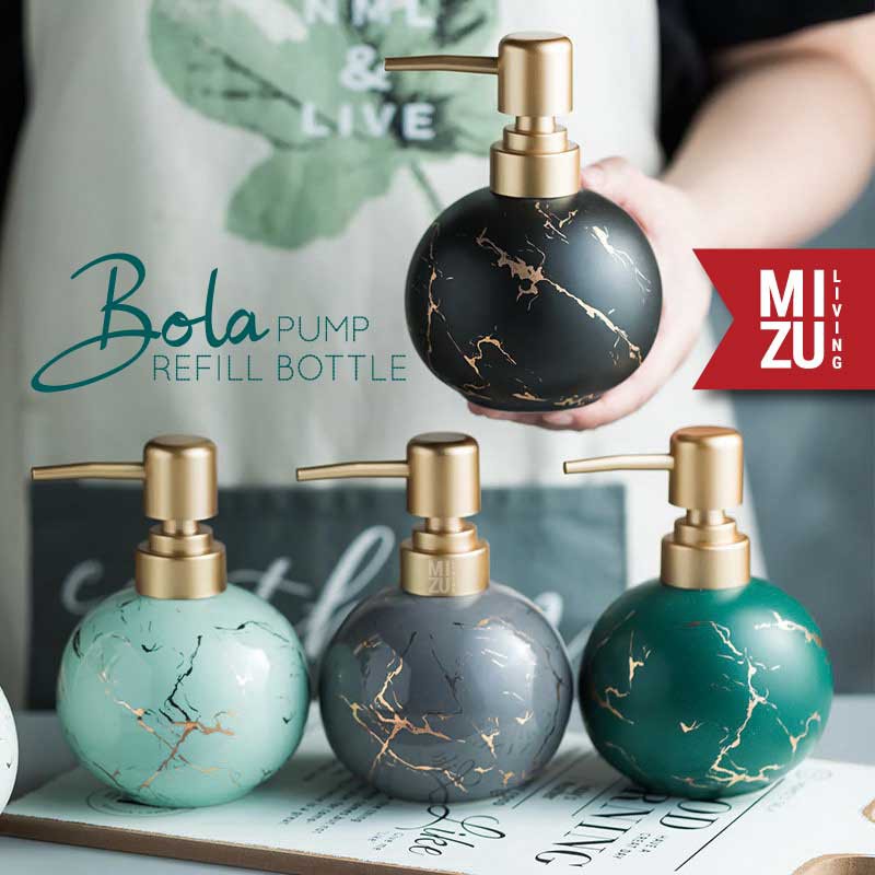 BOLA Refill Pump Bottle Matte Glossy Ceramic Soap Dispenser Botol