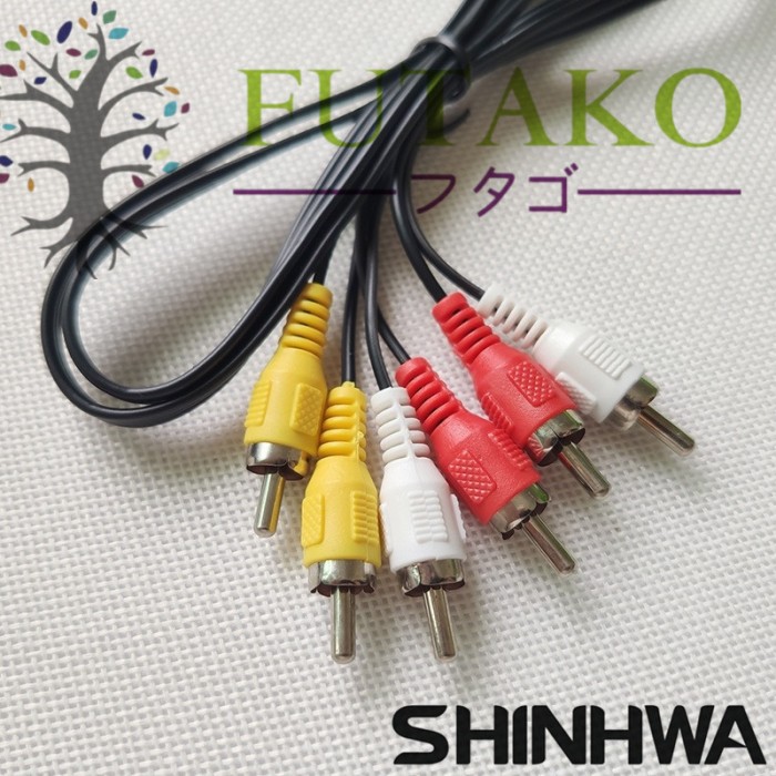 FUTAKO Kabel Rca to Rca 1.8m / Kabel AV VIDEO 1.8m / Audio 3-3 High Quality