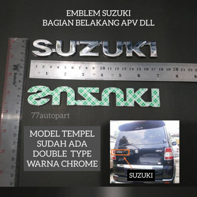 Emblem logo suzuki untuk apv bagian belakang