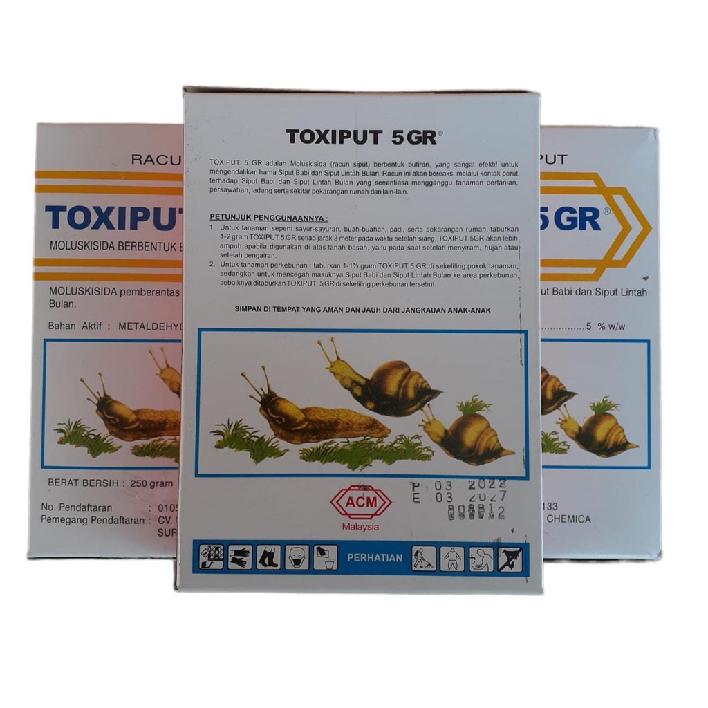 MOLUSKISIDA TOXIPUT 250 GR  METALDEHYDE 5% 100% Original Uni agro, RACUN KEONG