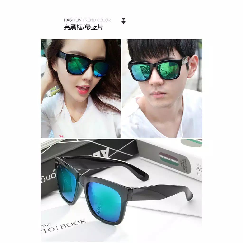 Kacamata Hitam Anti Silau Sinar Matahari Touring AUTO KEREN Wanita Pria Motor atau Mobil Kaca Mata Sunglasses Optik Antiradiasi Fashion Sunglases Eyewear KUV Frame Sun Glases KCH12