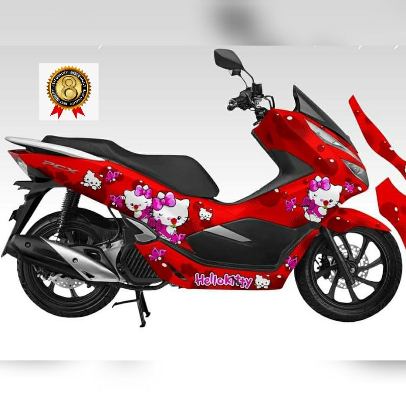 Sticker Decal PCX Full body Hello kitty merah variasi #sticker888