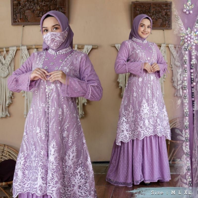 COD Kebaya Gamia Modern - Gamis Rianti - Dress kondangan - Gamis Pesta - Gamis modern - Kebaya Gamis Modern