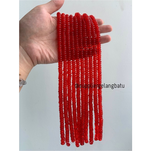 batu rondelle SOFT RED quartz Beads 5 x 10mm spacer pembatas tasbih perlengkapan muslim spacer donat aksesories fashion