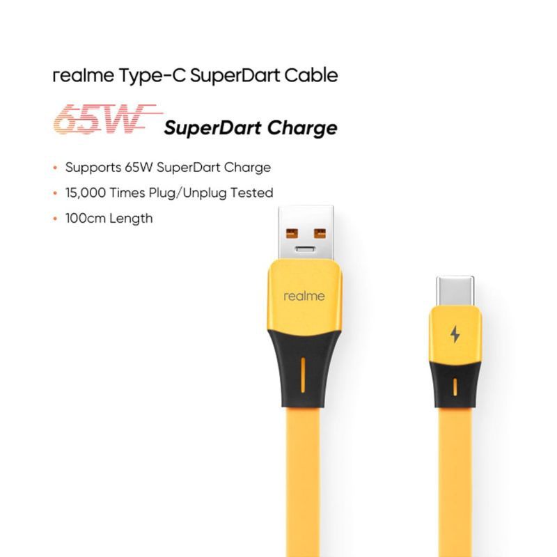 Kabel data Realme SuperDart Kabel Data Realme Type C Support 65W SuperDart Charge X50 X2 Pro X3 XT 7 pro 8 pro 30w 20w By Realme Fast Charging