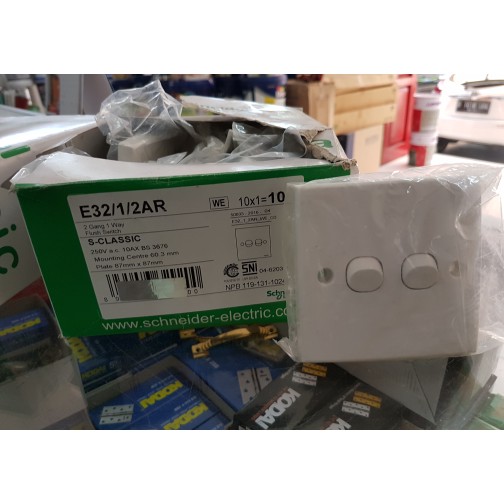 Jual SAKLAR DOUBLE SAKLAR SERI CLIPSAL SCHNEIDER S-CLASSIC Diskon