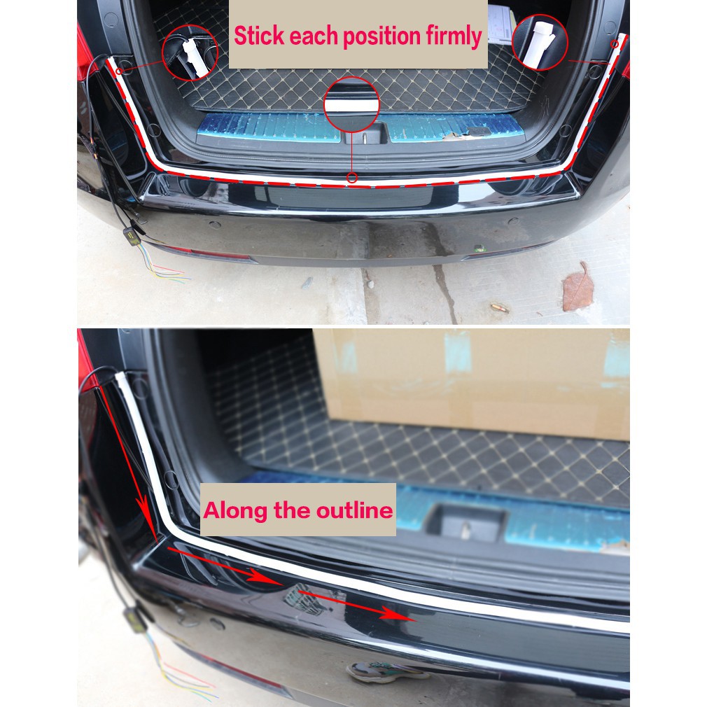 stock】smile light LED Strip Trunk Tail Brake Turn Signal LAMP Flow Type Ice Blue