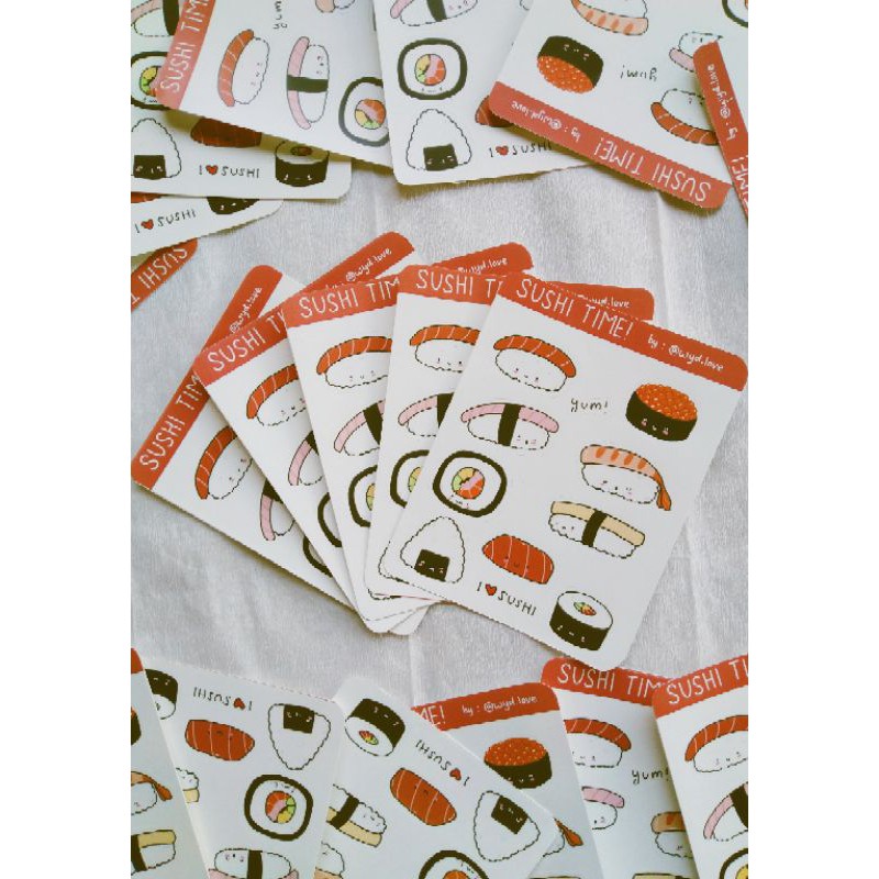 

Sushi Time! Sticker Sheet/Sticker Tempel/ Sticker Lucu