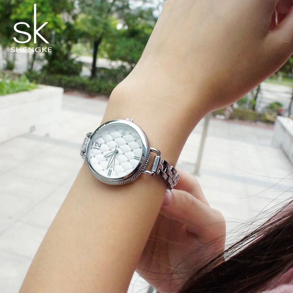 SHENGKE 0025 Jam Tangan Wanita Analog Stainless Steel WK-SBY