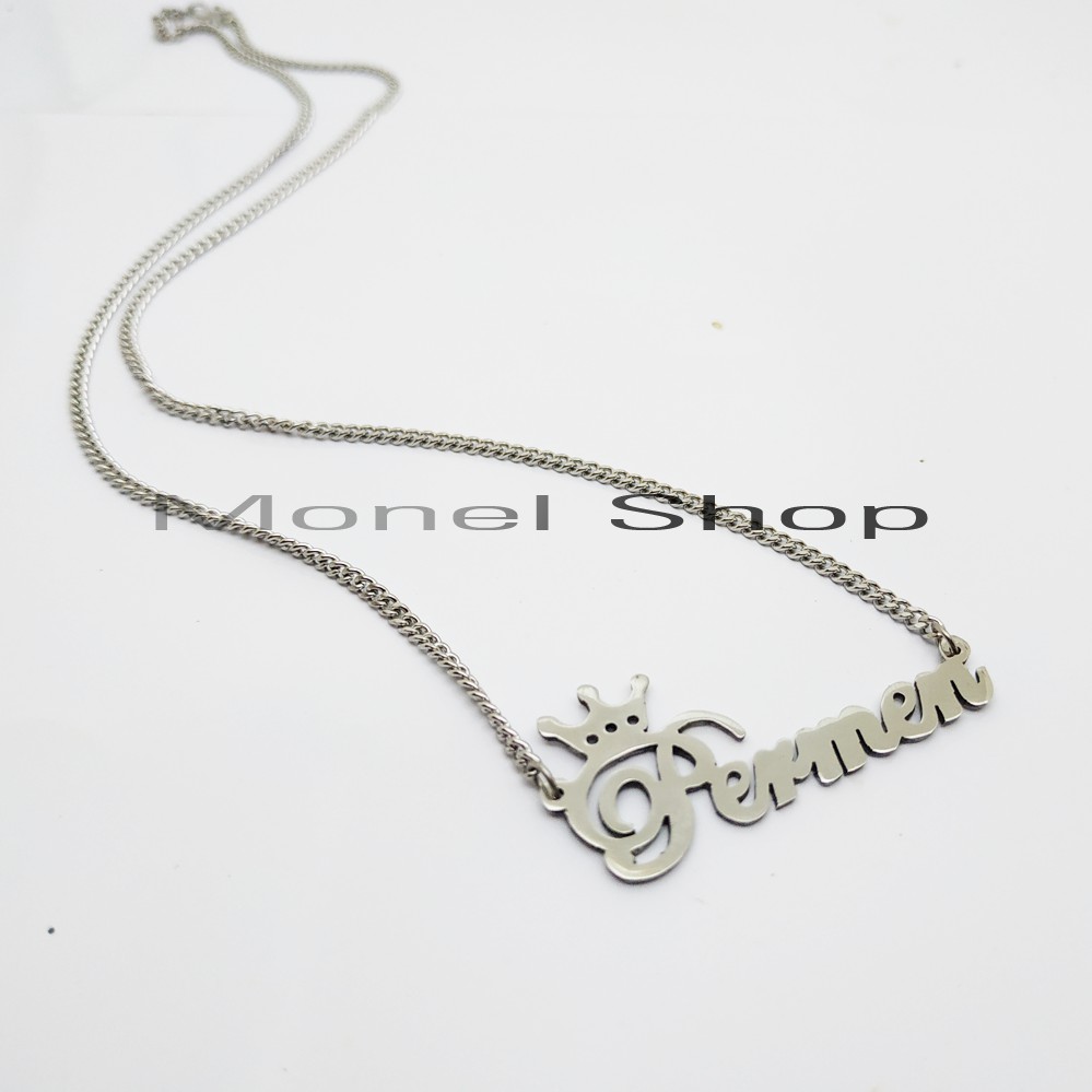 kalung wanita costom nama stainles monel