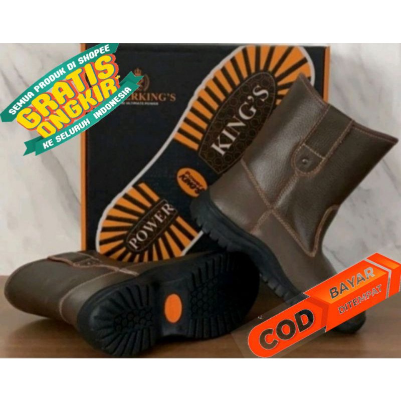 Jual Sepatu Safety Power King,s Brown