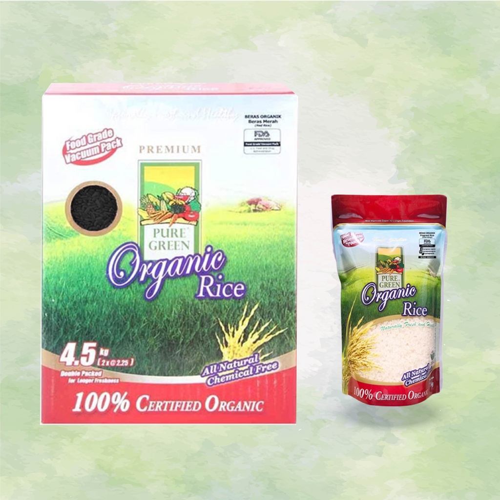 

1 Puregreen Beras Organik Black - 4.5kg & 1 Puregreen Beras Organik Fragrant/ P Wangi - 1kg