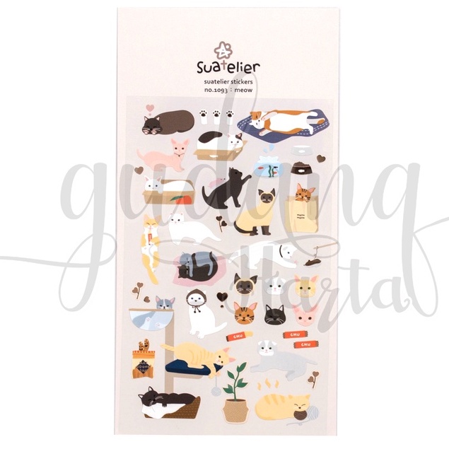 Stiker Meow Cat Sticker Motif Kucing Meow Meow Lucu Scrapbook DIY GH 303082