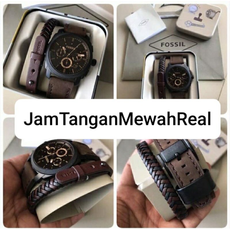 Jam Tangan Fossil FS5251 FS4656 5251 4656 Original 42mm Fullset Gelang