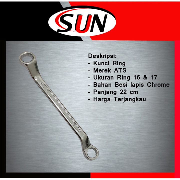 Kunci Ring Mur Baut 16 Mm X 17 Mm Motor / Mobil / Bengkel