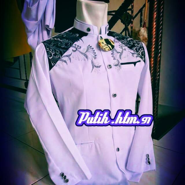 JASKO MODERN JASKO PRIA JASKO KOMBONASI JASKO PUTIH / MOTIF BORDIR