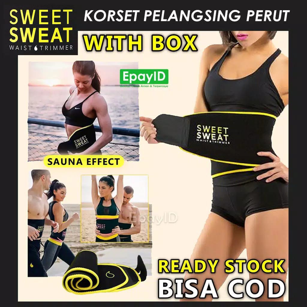 Sweet sweat waish trimmer belt  korset pelangsing perut pria wanita