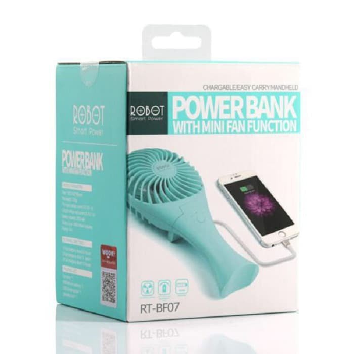 KIPAS ROBOT POWERBANK RT BF07 2000 Mah MERMAID SHAPE PORTABLE FAN