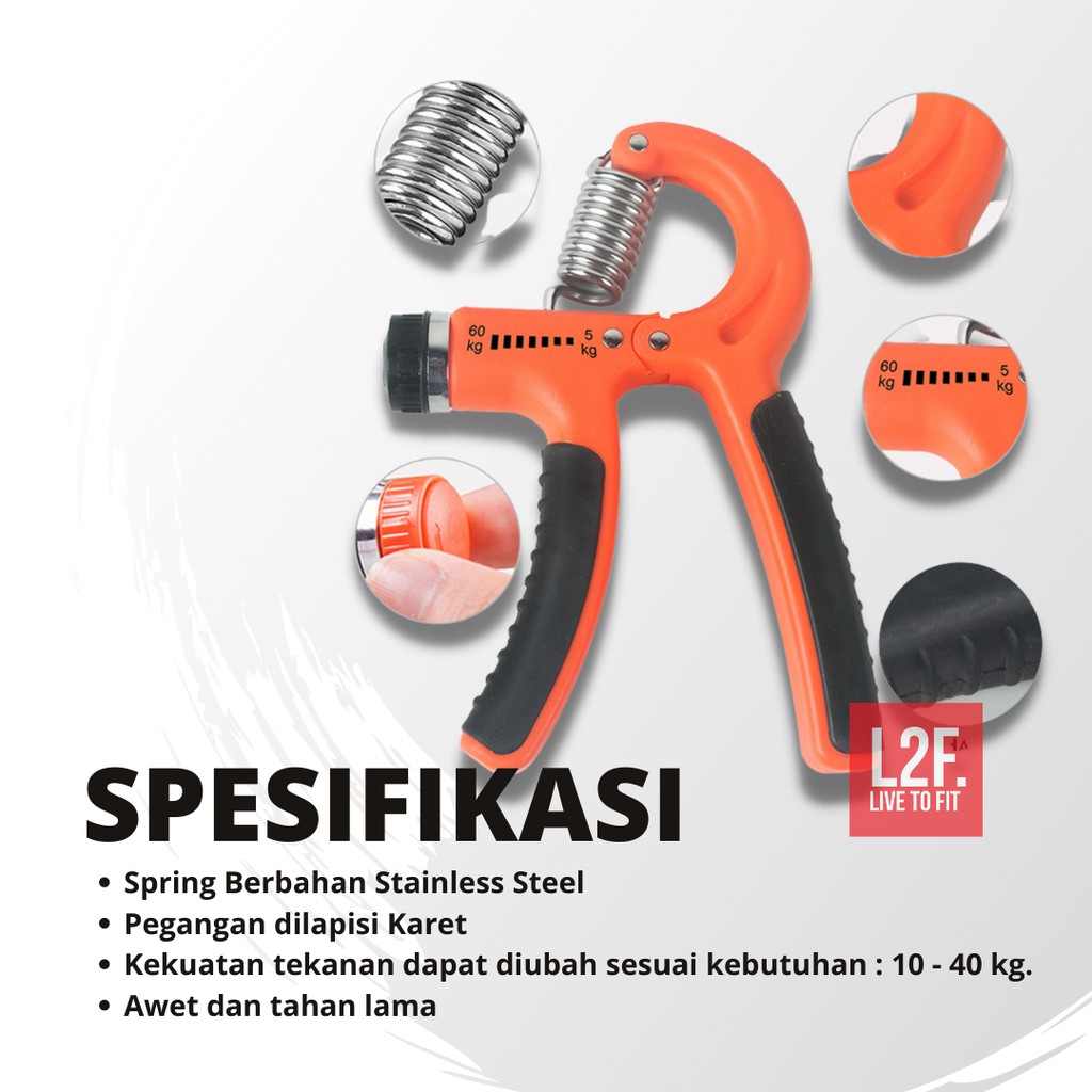 Alat Fitness Latihan Adjustable Portable Hand Grip Otot Pergelangan Tangan 10-40kg GRATIS ONGKIR COD